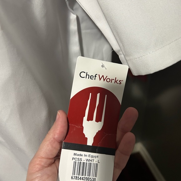 NWT Chef Works Size Large Chef Shirt. White - Picture 6 of 6